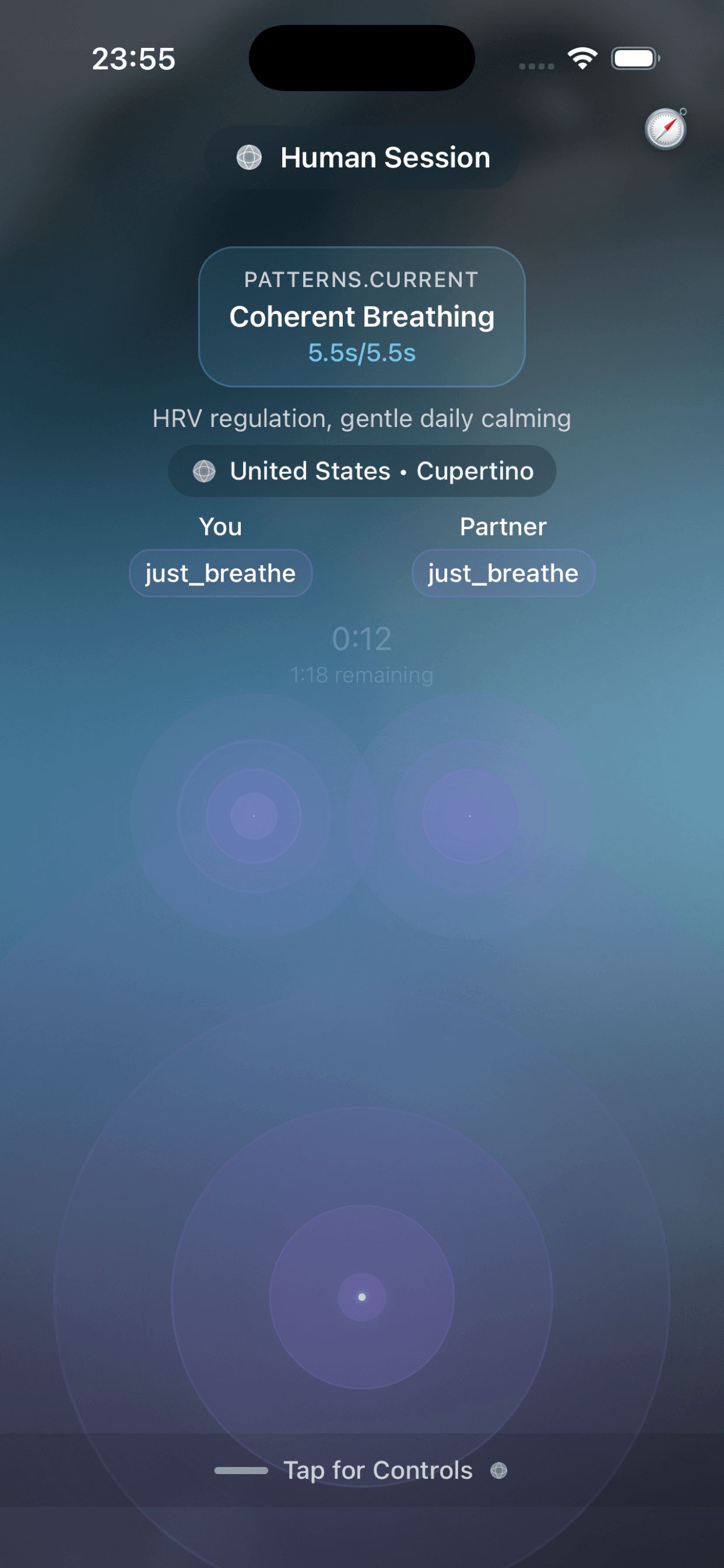 CoBreathe App Screen 2